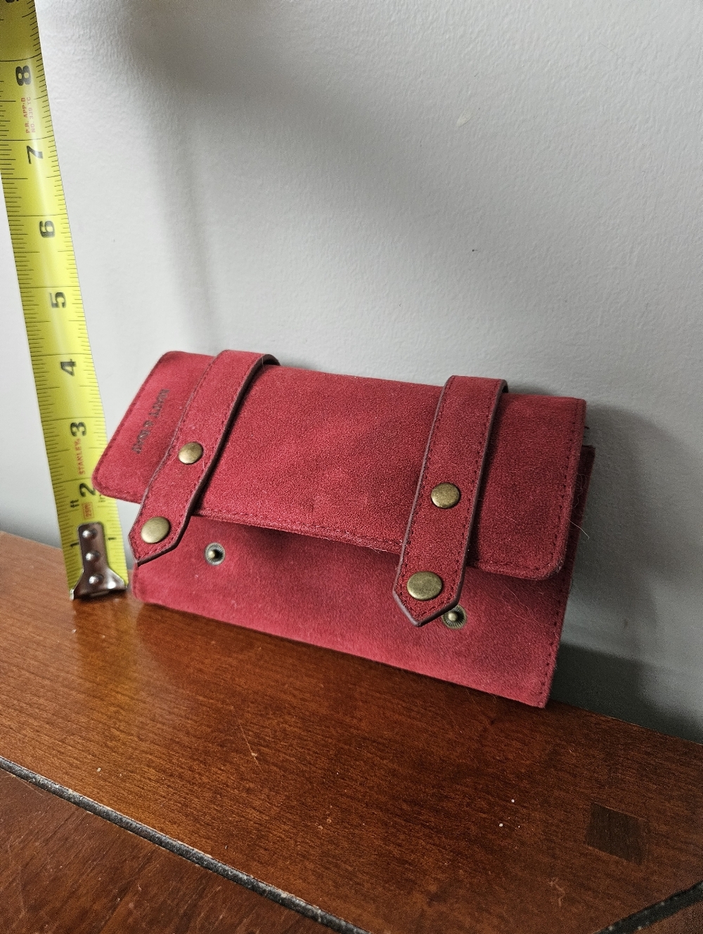 Matt & Nat Red Faux Suede Fold-Over Wallet